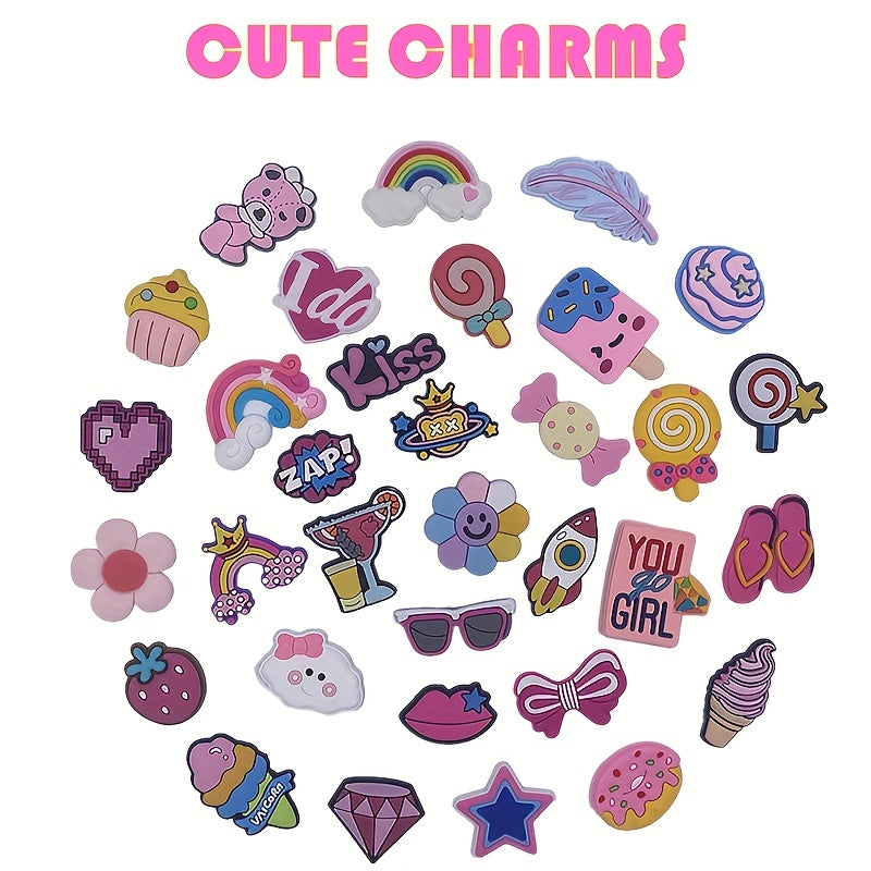 33pcs Shoe Charms For Crocs Shoe Decorations Party Favors Birthday Gift