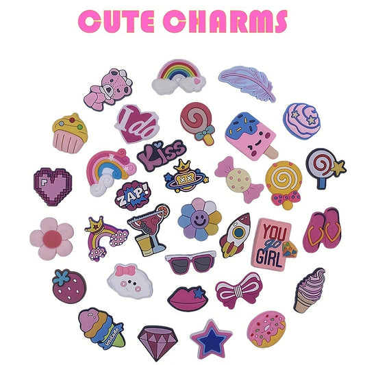 33pcs Shoe Charms For Crocs Shoe Decorations Party Favors Birthday Gift