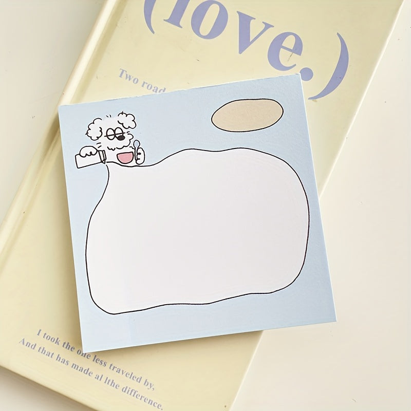 Big Eyed Dog Sticky Notes 50 Sheets Tearable Notepad Message Book Stationery