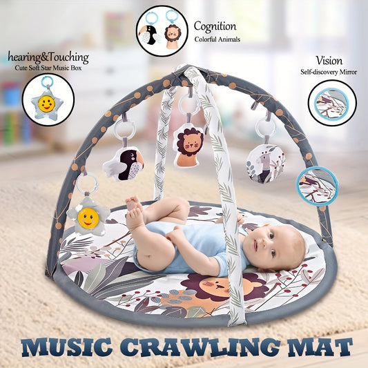 Cartoon Baby Gym Play Mat with Music, Cognitive Developmental Toy