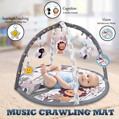 Cartoon Baby Gym Play Mat with Music, Cognitive Developmental Toy