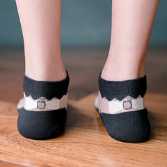 5 Pairs Contrast Mesh Low Cut Ankle Socks Women's Stockings