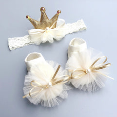 Cute Baby Headband & Socks Set - 2 Pack