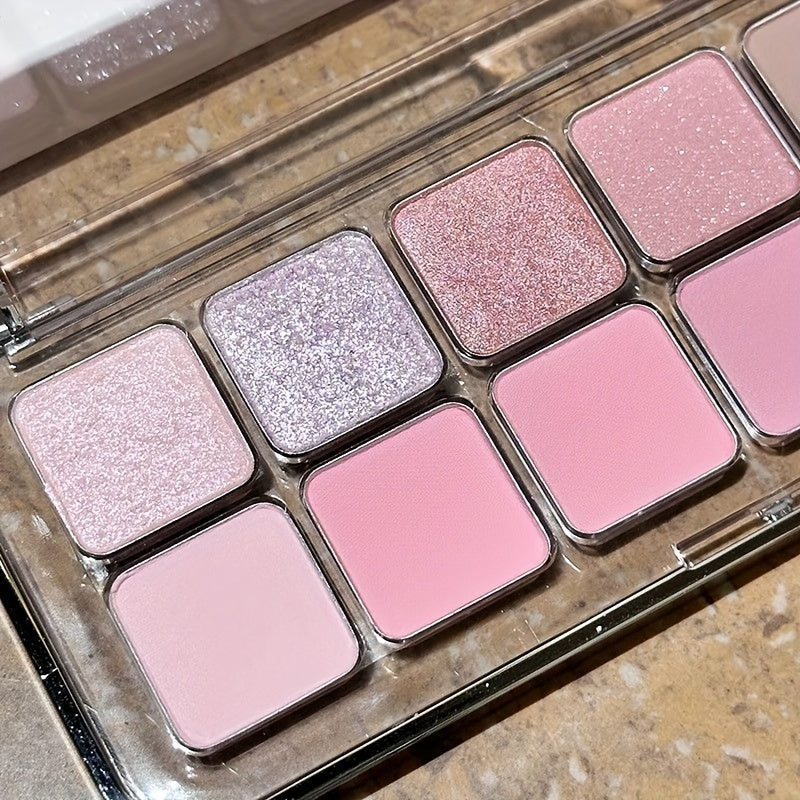 Pink Brown 12 Shadow Palette Matte Pearl Desire Sequins