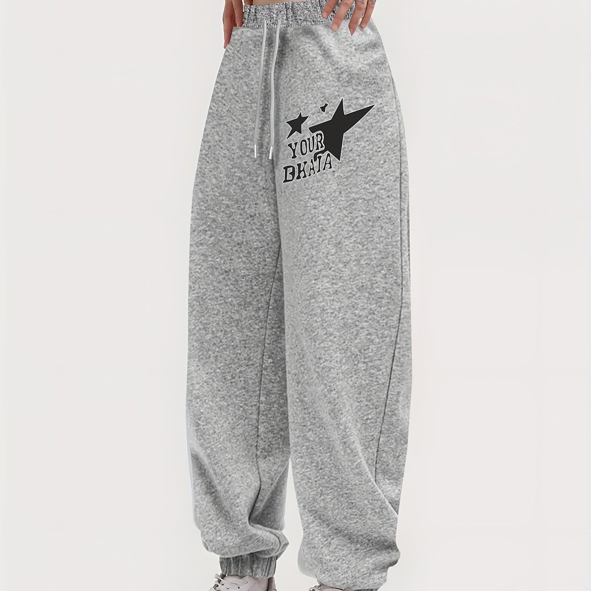 Women's Personality Print Sweatpants Casual Drawstring Sports Pants