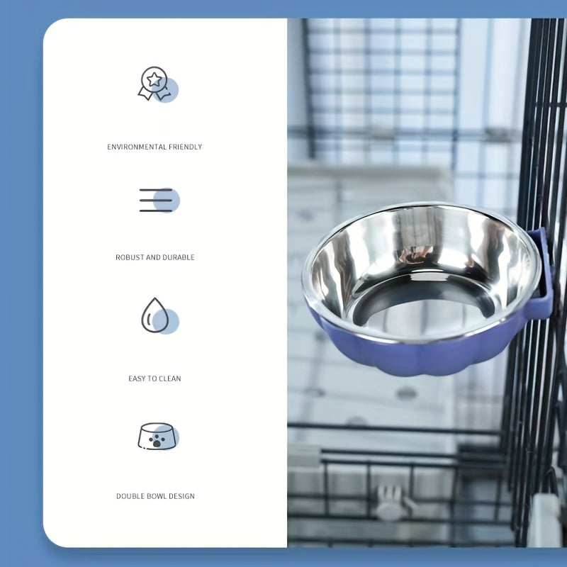 Removable Stainless Steel Dog Bowl for Enhanced Feeding