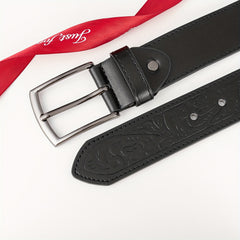 High End Embossed Sports Square Casual Belt PU Men's Leather Belt