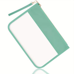 Clear PVC Flat Pouch Cosme Bag with Wristlet