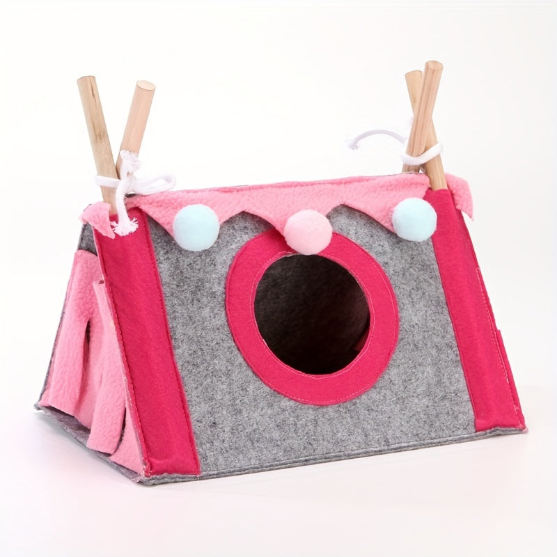 Cozy Hideaway for Small Animals Guinea Pig Hamster Rat Tent Bed and Tunnel House