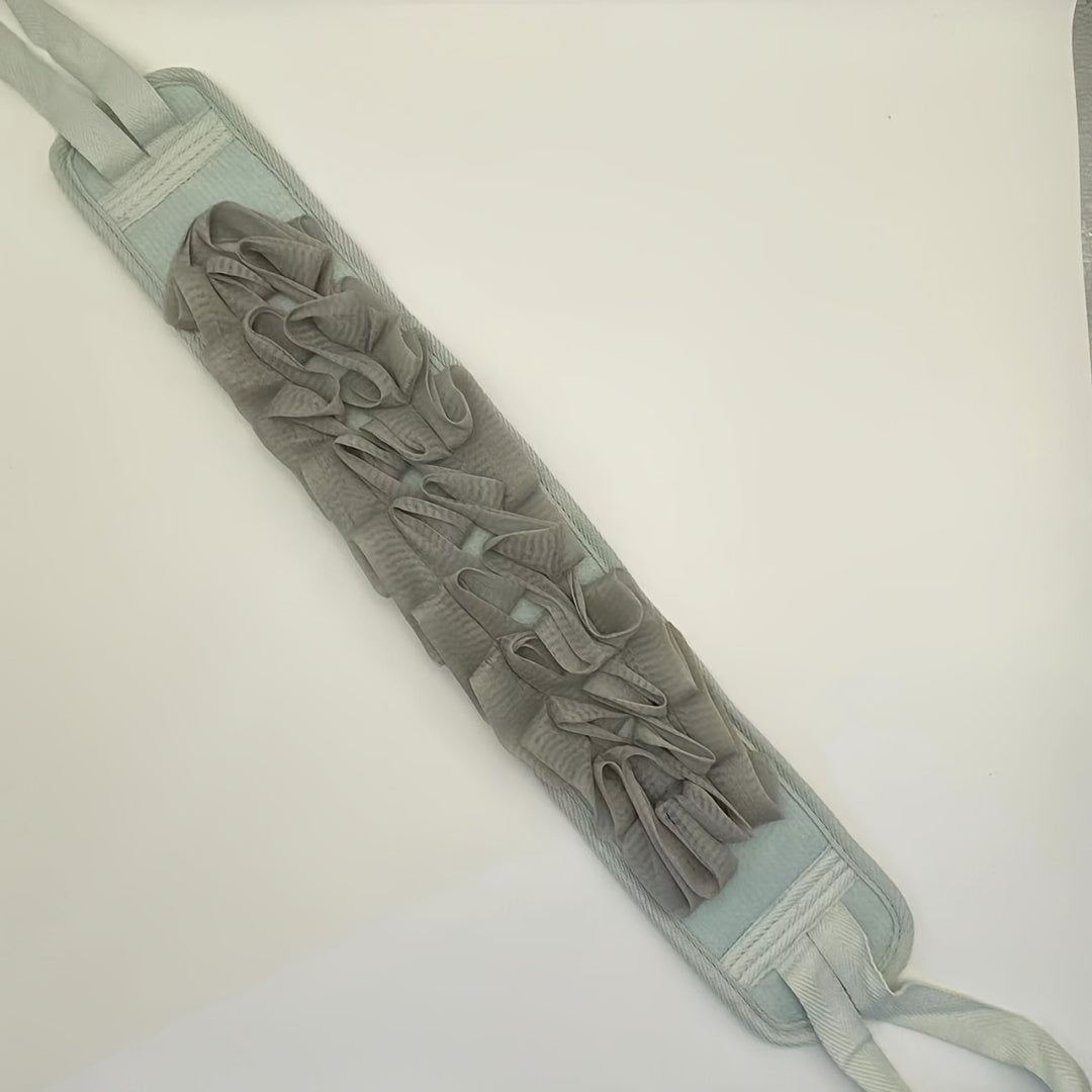 Exfoliating Back Scrubber Double Sided Cloth Strap Long Handle Back Washer