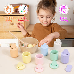 Wooden Sorting & Counting Game Educational Toy Improves Hand Eye Coordination