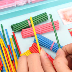 100pcs Wooden Counting Sticks Math Teaching Tools Colored Study Supplies