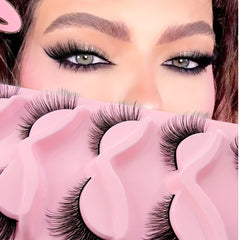 5 Pairs Cat Eye Eye Lengthening Natural Fluffy Mink False Eyelashes