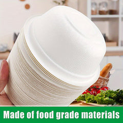 10pcs 16 oz Eco Friendly Biodegradable Sugarcane Pulp Bowl - Microwave Safe