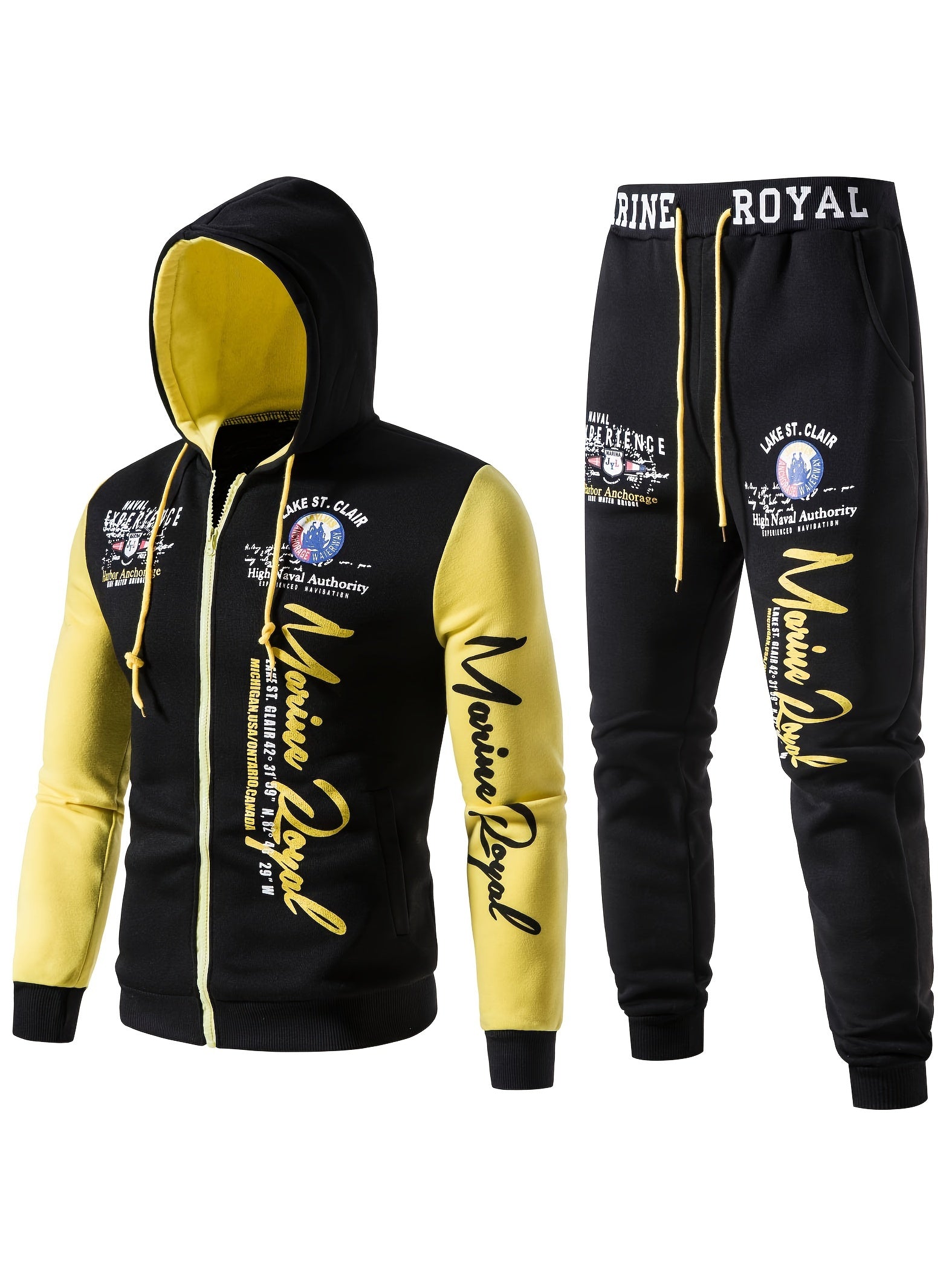 Men's Hiphop Letter Print Tracksuit Set