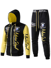 Men's Hiphop Letter Print Tracksuit Set