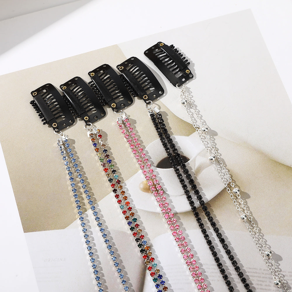 Rhinestone Tassel Hair Clips for Ladies