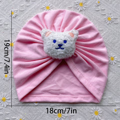 5pcs Bear Head Baby Fetal Cap Soft Pullover Hat for Newborns