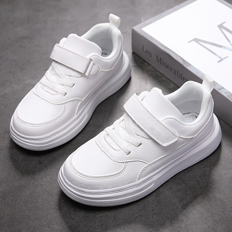 Girl's Solid Skate Shoes Comfy Non Slip Casual Sneakers For Kids