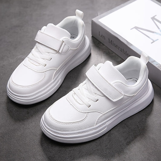 Girl's Solid Skate Shoes Comfy Non Slip Casual Sneakers For Kids