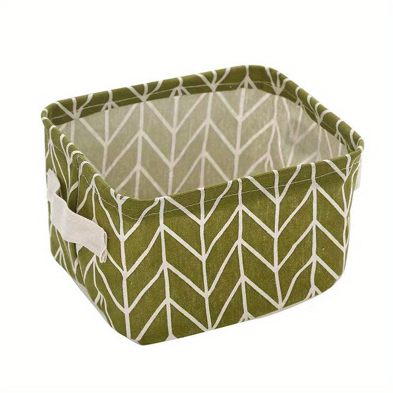 Fabric Storage Basket With Handle Desktop Sundries Box Organizer