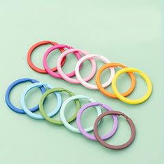 Iron Painted Key Ring Candy colored Flat Ring Jewelry Accessories