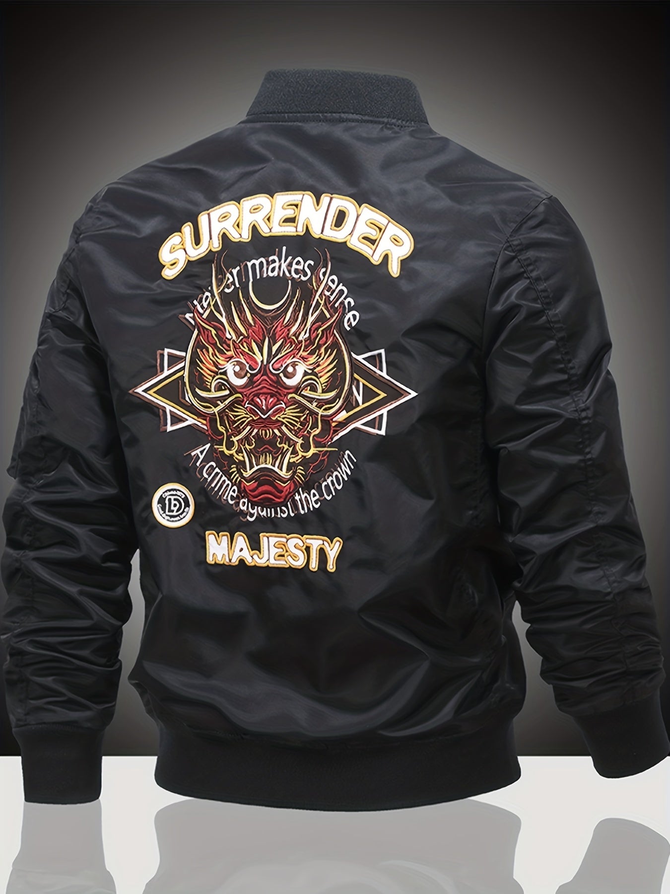 Embroidered Men's Slim Fit Sports Jacket Windproof Motorcycle Jacket