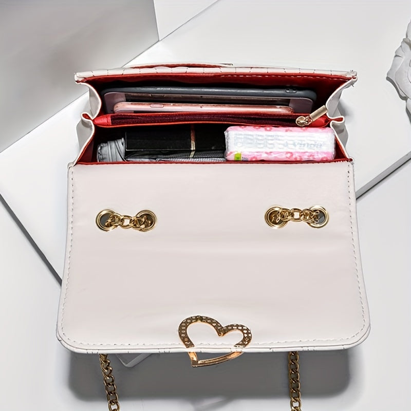 Quilted Chain Crossbody Bag Turn Lock Shoulder Bag Small Purses