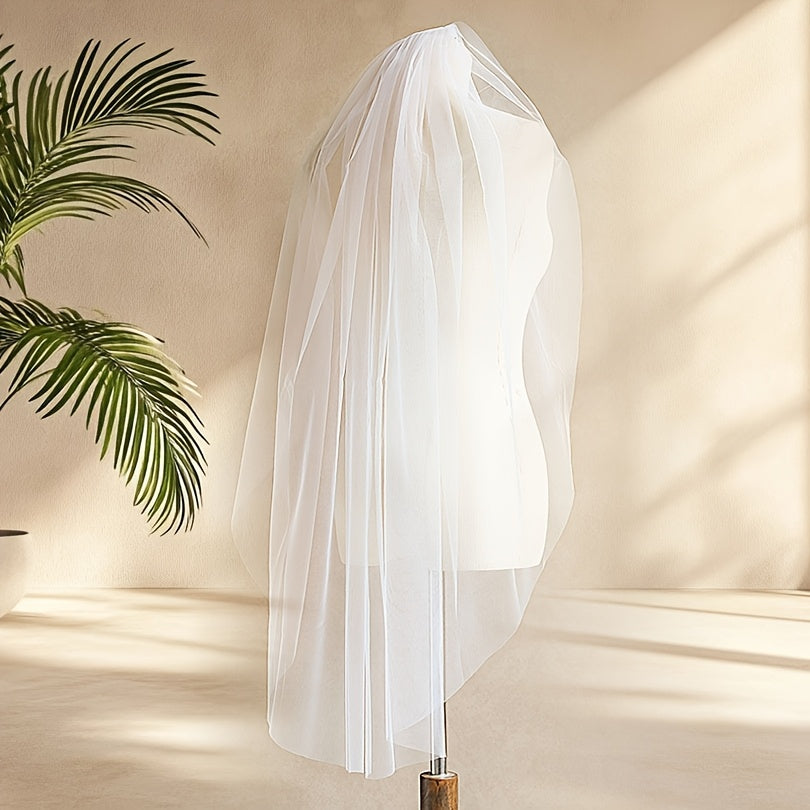 Cathedral Length Ivory Bridal Veil with Comb