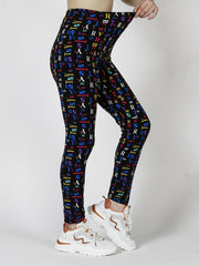 Colorful Letter Print Leggings Elastic Slim Bottoms