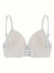 Solid Lace Splicing Bra Bow Tie Anti-sagging Everyday Bra