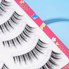 5 Pairs Spiky Manga Lash Crisscross Style False Eyelashes