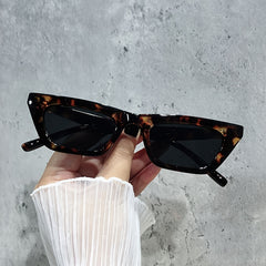 Polarized Skinny Cat Eye Sunglasses Women Vintage Square Shade