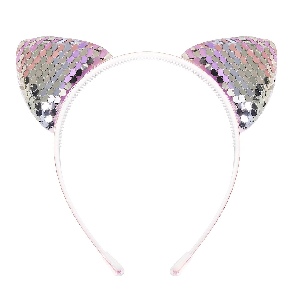 Glitter Cat Ears Headband For Baby Girls