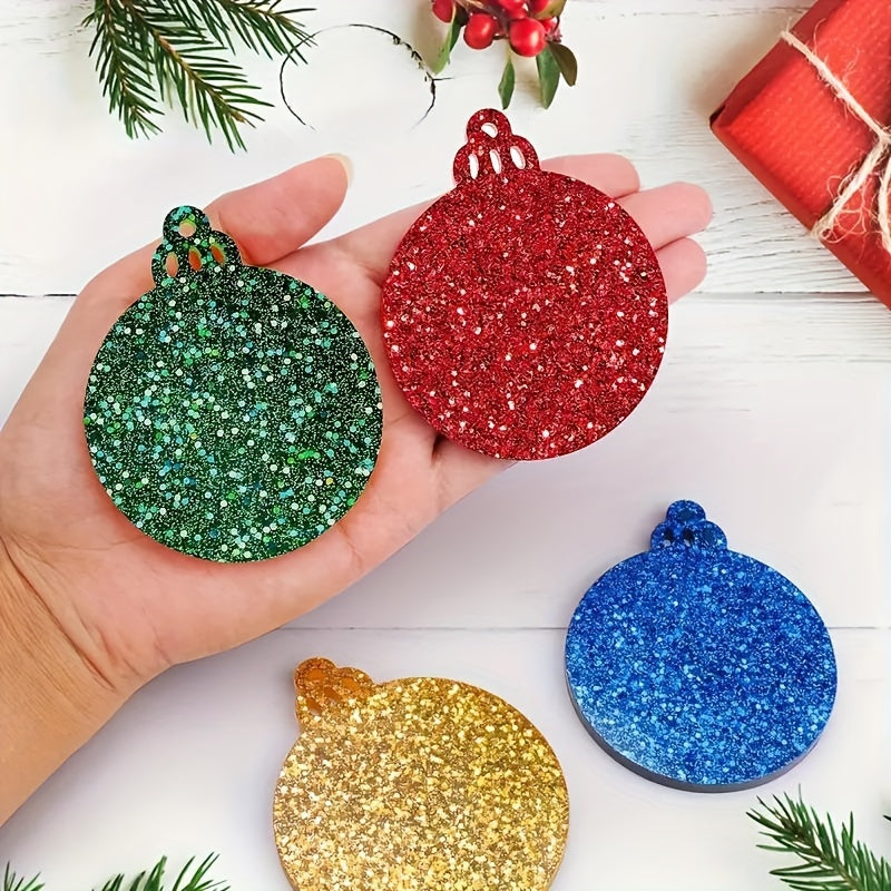 4pcs Christmas Resin Silicone Mold Ornaments Round Pendant Epoxy Resin Mold
