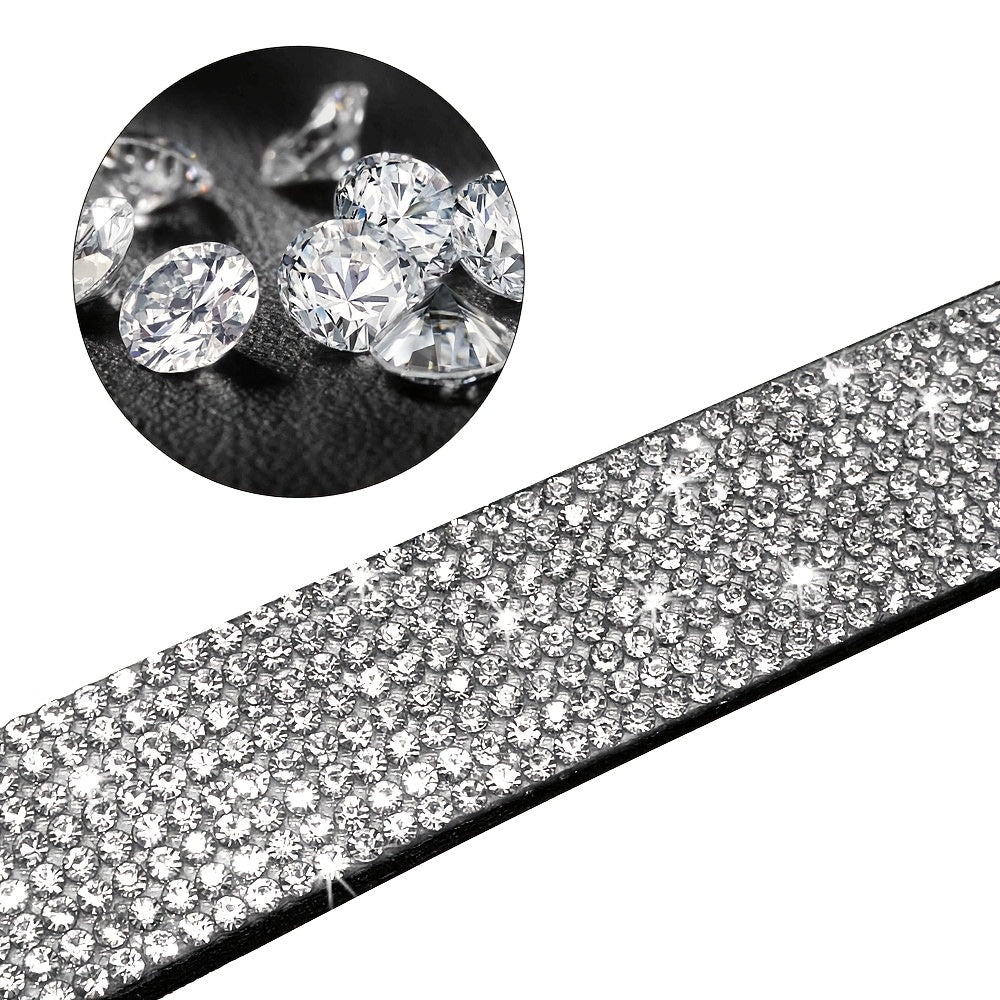 Sparkling Rhinestone Dog Collar Soft Suede Leather