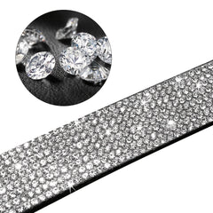 Sparkling Rhinestone Dog Collar Soft Suede Leather