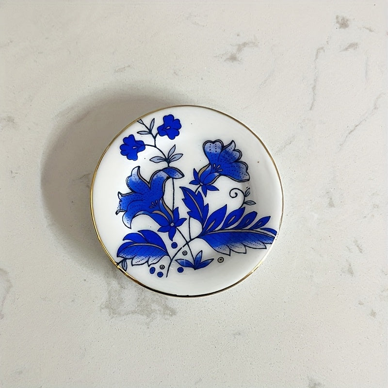 Chinese Style Ceramic Saucer for Dollhouse Decoration