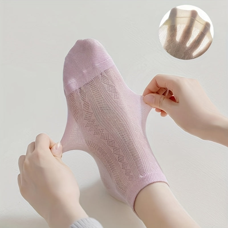 Argyle Pattern Mesh Socks Women's Stockings