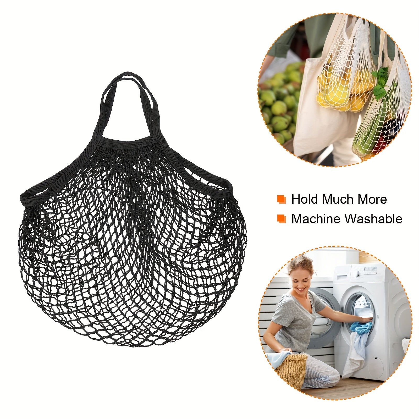 Short Handle Mesh Bag Regular Shoulder Carrying Net Shopping Bag Reusable