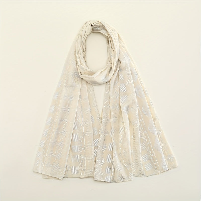 Hot Stamping Chiffon Scarf Classic Hijab Solid Shawl Windproof Head Wrap