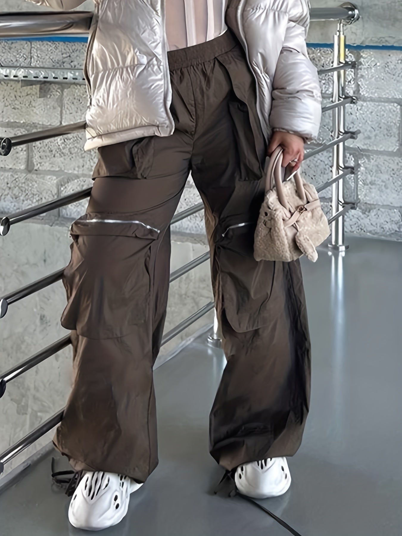 Y2K Loose Pocket Zipper Cargo Pants for Women