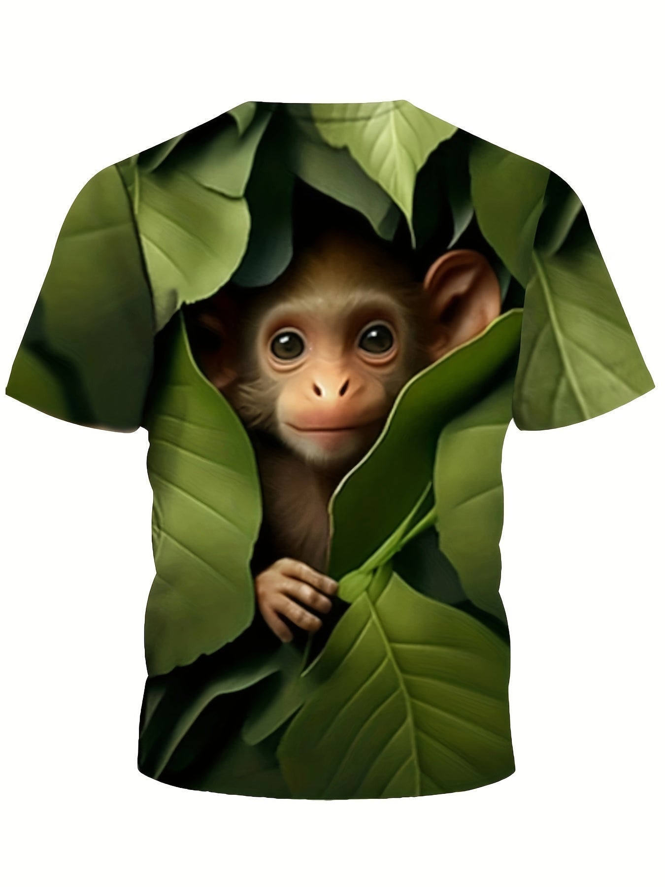 3D Monkey Graphic Short Sleeve T-Shirt for Kids - Summer Sports Clothes