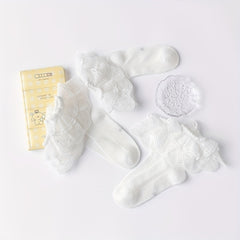 Girls Ruffled Princess Lace Socks With Mesh Sleeves