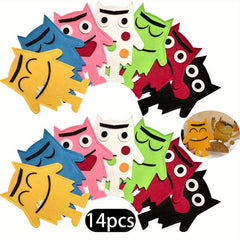 14pcs Monster Felt Puppet English Book Emotional Recognition Props