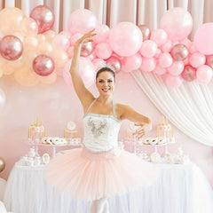 Beige Pink Party Balloons Set 120pcs