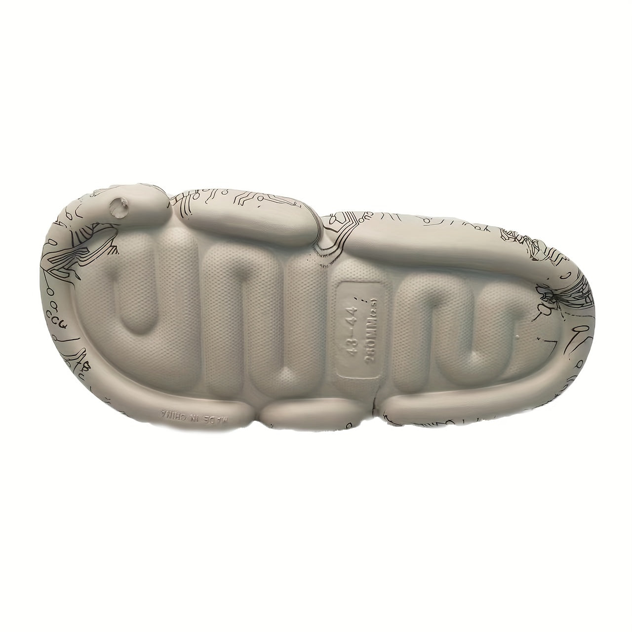 Men's Graffiti Print Non Slip Platform Slides Comfortable Cloud Slides