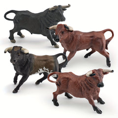 Realistic Spanish Bull Figurines PVC Static Desktop Toy Animal Model