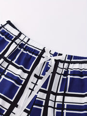 4 Pack Plus Size Casual Pajamas Set Women's Plus Letter & Plaid Print
