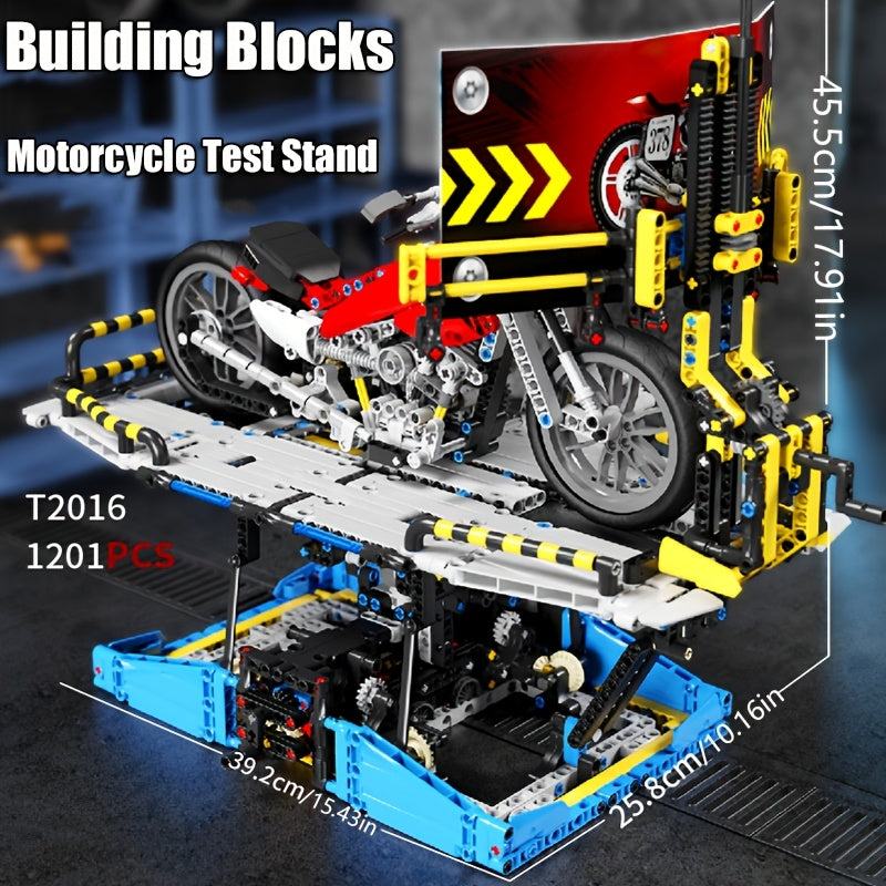 3D Motorcycle Test Stand Building Blocks Set Movie Themed Educational Toy